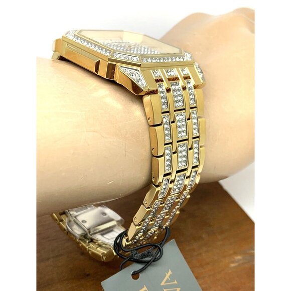 Bulova Men's Watch 98A295 Octava Quartz Crystal Pave Gold Stainless Steel 40mm - Picture 12 of 14